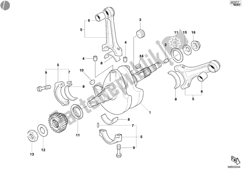 Tutte le parti per il Albero A Gomiti del Ducati Monster 620 USA 2005